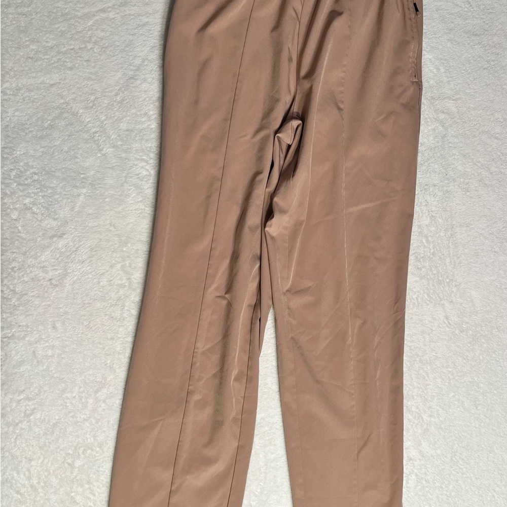 Mondetta High Rise Straight Leg Active Pants Tan  Pull On Zip Pockets Women’s Xs